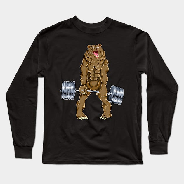 Grizzly Bear Deadlift Long Sleeve T-Shirt by ShirtsShirtsndmoreShirts